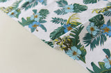 Hibiscus Flower Leaves patterned Fabric made in Korea by Half Yard