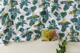 Hibiscus Flower Leaves patterned Fabric made in Korea by Half Yard
