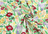 Flowers Garden Floral Patterned Fabric made in Korea by the Half Yard