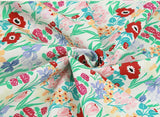Flowers Garden Floral Patterned Fabric made in Korea by the Half Yard