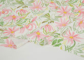 Pink Flowers Floral Patterned Fabric made in Korea by the Half Yard