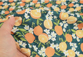 Hanrabong Jeju Orange Fruits Citrus Patterned Fabric made in Korea by the Half Yard DTP(Digital Textile Printing)