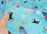 Jeju Tourism Ocean Patterned Fabric made in Korea by the Half Yard DTP(Digital Textile Printing)