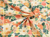 Zinnia Flower Patterned Fabric made in Korea by the Half Yard