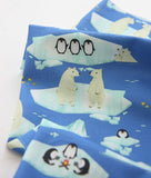 Penguin, Polar Bear printed Fabric made in Korea by the Half Yard
