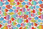 Rainbow Fish printed Fabric designed by Greta Lynn Kanvas with Benartex by the Half Yard