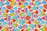Rainbow Fish printed Fabric designed by Greta Lynn Kanvas with Benartex by the Half Yard