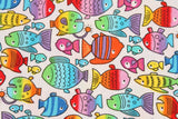 Rainbow Fish printed Fabric designed by Greta Lynn Kanvas with Benartex by the Half Yard