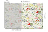 Floral patterned Fabric, Flowers Fabric made in Korea by the Half Yard