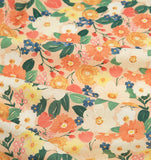 Zinnia Flower Patterned Fabric made in Korea by the Half Yard