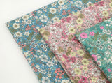 Floral Flower Patterned Cotton 100% Fabric made in Korea by Half Yard 45cm x 110cm