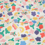 Cute Flower Kids Style Patterned Fabric, Cute, sewing, Quilt made in Korea Half Yard