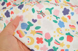 Cute Flower Kids Style Patterned Fabric, Cute, sewing, Quilt made in Korea Half Yard