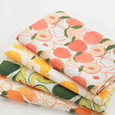 Fruit Abocado Banana Peach Orange OEKO-TEX Cotton Fabric made in Korea by Half Yard