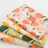 Fruit Abocado Banana Peach Orange OEKO-TEX Cotton Fabric made in Korea by Half Yard