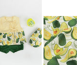 Fruit Abocado Banana Peach Orange OEKO-TEX Cotton Fabric made in Korea by Half Yard