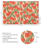 チューリップの花柄のOEKO-TEX®生地、韓国製花柄生地(半ヤード単位)