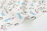 Cat Kitten Patterned Fabric made in Korea by Half Yard Digital Textile Printing