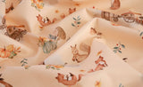 Forest Animals Patterned Fabric made in Korea by Half Yard Digital Textile Printing