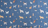 Animal Dog Puppy Patterned Fabric, Cute, sewing, Quilt made in Korea Half Yard