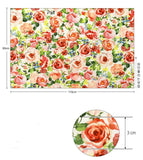 水彩画のバラ柄のOEKO-TEX生地(韓国製、半ヤード単位)