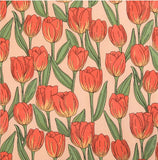 チューリップの花柄のOEKO-TEX®生地、韓国製花柄生地(半ヤード単位)