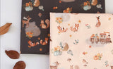 Forest Animals Patterned Fabric made in Korea by Half Yard Digital Textile Printing