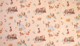 Forest Animals Patterned Fabric made in Korea by Half Yard Digital Textile Printing