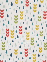 韓国製の雨滴と新芽の模様の生地(半ヤード単位)