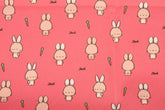 Carrot and Rabbit Bunny Cute Animal Patterned Fabric made in Korea by the Half Yard