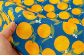 Orange Fruits patterned OEKO-TEX® Fabric made in Korea by the Half Yard