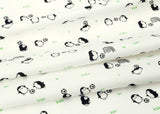 Soccer Foot ball Penguin patterned OEKO-TEX® Fabric, Animal Fabric made in Korea by the Half Yard