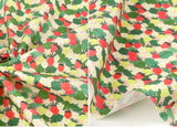 イチゴフルーツ柄のOEKO-TEX®生地、韓国製花柄生地(半ヤード単位)
