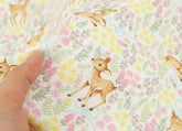 Deer and Flowers Animal patterned OEKO-TEX® Fabric, Animal Fabric made in Korea by the Half Yard