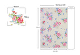 韓国製ローズフラワー柄生地 半ヤード 45 x 150cm または 18" x 57.5"、コットンリネン