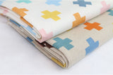 Cross patterned Fabric made in Korea by Half Yard / 45 X 150cm 18" X 57.5", Cotton Linen