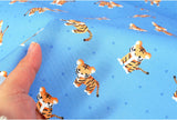 Kawaii Baby Tiger patterned Fabric made in Korea by Half Yard Digital Textile Printing