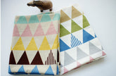 Triangle patterned Fabric made in Korea by Half Yard / 45 X 150cm 18" X 57.5", Cotton Linen