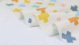 Cross patterned Fabric made in Korea by Half Yard / 45 X 150cm 18" X 57.5", Cotton Linen