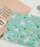 ラミネート加工TPU防水コットンアニマルレインボーユニコーン花柄プリント生地(韓国製、ヤード単位)