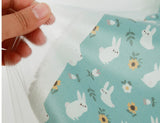 ラミネート加工TPU ECO防水コットン生地 動物ウサギ バニープリント生地 韓国製 ヤード単位