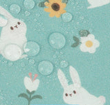 ラミネート加工TPU ECO防水コットン生地 動物ウサギ バニープリント生地 韓国製 ヤード単位