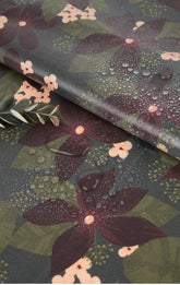 Laminated TPU Waterproof Cotton Viola Fabric Flower Floral printed Fabric made in Korea by the Yard