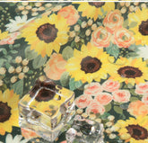 Laminated TPU Waterproof Cotton Fabric Sunflower Floral printed Fabric made in Korea by the Yard