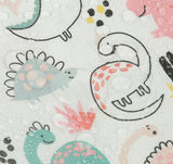 ラミネート加工TPU防水コットンかわいい恐竜プリント生地(韓国製、ヤード単位)