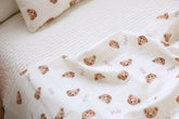 Double Gauze Mini Teddy Bear Patterned Fabric made in Korea by the Yard
