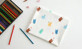 Colorful Bear patterned Fabric made in Korea by Half Yard Digital Textile Printing