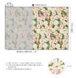 韓国製のバラの花の庭の模様の生地(半ヤード単位)