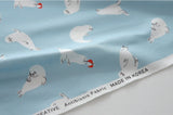 かわいいアザラシの動物柄の生地(韓国製、半ヤード単位)