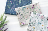 Wild Flowers Floral Patterned Lawn Fabric made in Korea by the Half Yard